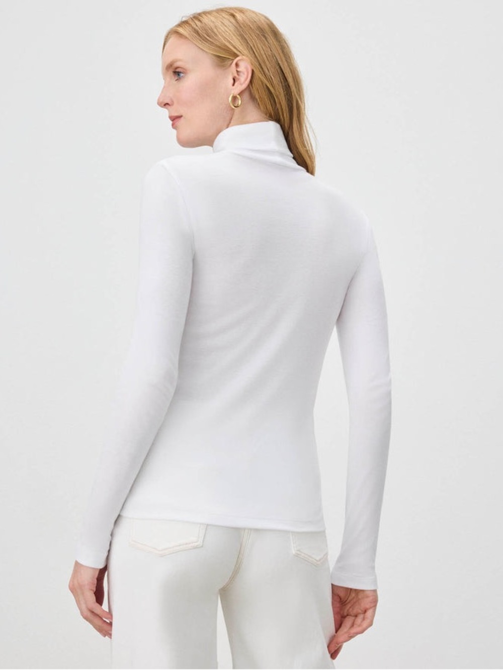 Splendid Classic White Ribbed Turtleneck Top Size S NWOT - Picture 6 of 9